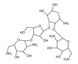 (2R,3S,4R,5R,6R)-5-amino-6-[(1R,2R,3S,4R,6S)-6-amino-2-[(2S,3R,4S,5R)-4-[(2R,3S,4S,5R,6R)-3-amino-6-(aminomethyl)-4,5-dihydroxyoxan-2-yl]oxy-3-hydroxy-5-(hydroxymethyl)oxolan-2-yl]oxy-3,4-dihydroxycyclohexyl]oxy-2-(aminomethyl)oxane-3,4-diol结构式