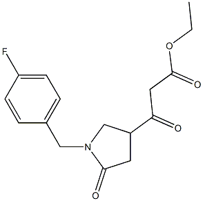 Ethyl 3-(1-(4-fluorobenzyl)-5-oxopyrrolidin-3-yl)-3-oxopropionate结构式