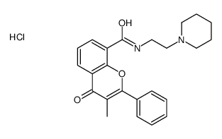 3-methyl-4-oxo-2-phenyl-N-(2-piperidin-1-ylethyl)chromene-8-carboxamide,hydrochloride结构式