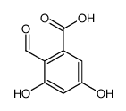 2-formyl-3,5-dihydroxybenzoic acid结构式