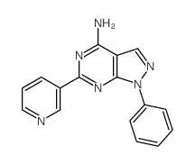 1H-Pyrazolo[3,4-d]pyrimidin-4-amine,1-phenyl-6-(3-pyridinyl)-结构式