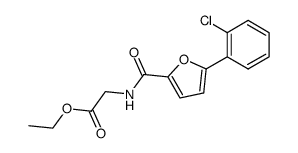 ethyl (5-(2-chlorophenyl)furan-2-carbonyl)glycinate结构式