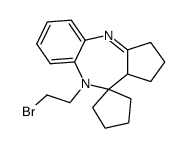 9-(2-bromoethyl)-2,3,9,10a-tetrahydrospiro(benzo(b)cyclopenta(e)(1.4)diazepine-10(1H),1'-cyclopentane)结构式