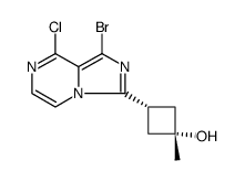 3-(1-BROMO-8-CHLOROIMIDAZO[1,5-A]PYRAZIN-3-YL)-1-METHYLCYCLOBUTANOL结构式