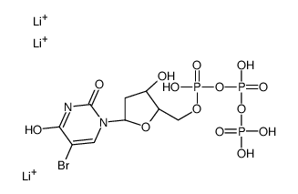 Uridine 5'-(tetrahydrogen triphosphate), 5-bromo-2'-deoxy-, trilithium salt structure