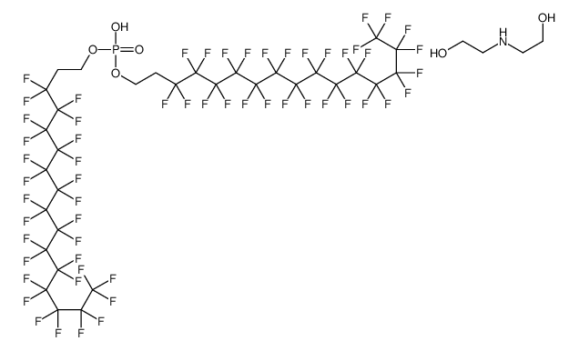 bis(2-hydroxyethyl)ammonium bis(3,3,4,4,5,5,6,6,7,7,8,8,9,9,10,10,11,11,12,12,13,13,14,14,15,15,16,16,16-nonacosafluorohexadecyl) phosphate Structure