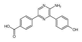 4-[5-amino-6-(4-hydroxyphenyl)pyrazin-2-yl]benzoic acid结构式