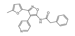 3-[5-methylfuran-2-yl]-5-phenylacetylamino-4-(4-pyridyl)isoxazole结构式