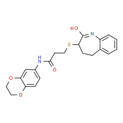 N-(2,3-dihydro-1,4-benzodioxin-6-yl)-3-[(2-hydroxy-4,5-dihydro-3H-1-benzazepin-3-yl)sulfanyl]propanamide结构式