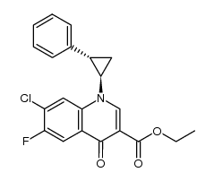 (-)-7-chloro-6-fluoro-1-[(1'R,2'S)-2'-phenylcyclopropyl]-1,4-dihydro-3-ethoxycarbonyl-4-oxoquinoline结构式