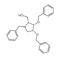 (2R,3S,4R)-N-benzyl-3,4-bis(benzyloxy)-2-hydroxymethylpyrrolidine Structure