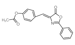 5(4H)-Oxazolone, 4-[[4-(acetyloxy)phenyl]methylene]-2-phenyl- (en) Structure