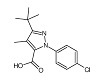 5-tert-butyl-2-(4-chlorophenyl)-4-methylpyrazole-3-carboxylic acid结构式