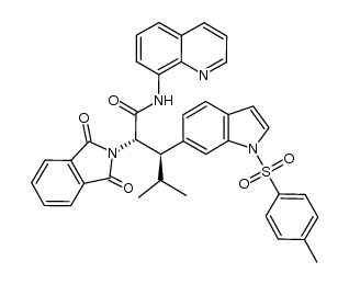 (2S,3R)-2-(1,3-dioxoisoindolin-2-yl)-4-methyl-N-(quinolin-8-yl)-3-(1-tosyl-1H-indol-6-yl)pentanamide结构式
