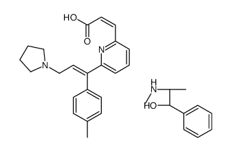 (1S,2S)-2-(methylamino)-1-phenylpropan-1-ol,(E)-3-[6-[(E)-1-(4-methylphenyl)-3-pyrrolidin-1-ylprop-1-enyl]pyridin-2-yl]prop-2-enoic acid结构式