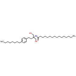 N-[1-Hydroxy-2-(hydroxymethyl)-4-(4-octylphenyl)-2-butanyl]hexadecanamide Structure