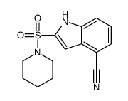 2-piperidin-1-ylsulfonyl-1H-indole-4-carbonitrile结构式