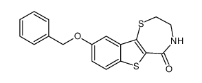 3,4-dihydro-9-benzyloxy-[1]benzothieno[2,3-f]-1,4-thiazepin-5(2H)-one structure