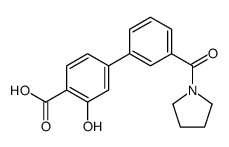 2-hydroxy-4-[3-(pyrrolidine-1-carbonyl)phenyl]benzoic acid Structure