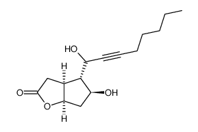 (1SR,5RS,6RS,7RS)-7-hydroxy-6-(1-hydroxyoct-2-ynyl)-2-oxabicyclo(3.3.0)octan-3-one结构式