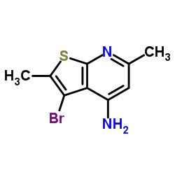 3-Bromo-2,6-dimethylthieno[2,3-b]pyridin-4-amine结构式