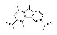 3,6-diacetyl-1,4-dimethyl-9H-carbazole结构式