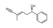 (E,R)-5-hydroxy-2-methyl-5-phenylpent-2-enenitrile结构式