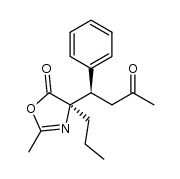 (R)-2-methyl-4-((R)-3-oxo-1-phenylbutyl)-4-propyloxazol-5(4H)-one Structure