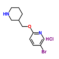 5-Bromo-2-(3-piperidinylmethoxy)pyridine hydrochloride (1:1) Structure