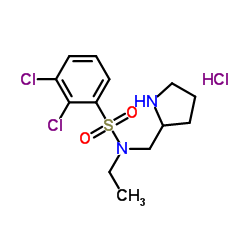 2,3-Dichloro-N-ethyl-N-(2-pyrrolidinylmethyl)benzenesulfonamide hydrochloride (1:1) Structure