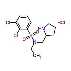 2,3-Dichloro-N-ethyl-N-(2-pyrrolidinylmethyl)benzenesulfonamide hydrochloride (1:1) structure