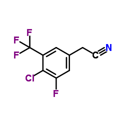 [4-Chloro-3-fluoro-5-(trifluoromethyl)phenyl]acetonitrile结构式