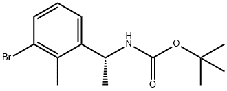 Carbamic acid, N-[(1R)-1-(3-bromo-2-methylphenyl)ethyl]-, 1,1-dimethylethyl ester Structure