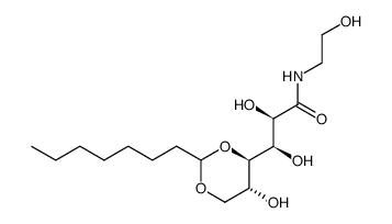 (2R,3R)-3-((4R,5R)-2-heptyl-5-hydroxy-1,3-dioxan-4-yl)-2,3-dihydroxy-N-(2-hydroxyethyl)propanamide结构式