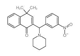1(4H)-Naphthalenone,4,4-dimethyl-2-[(3-nitrophenyl)-1-piperidinylmethyl]- Structure
