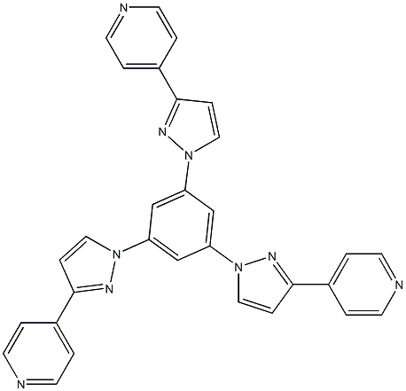 1,3,5-三[3-(4-吡啶基)-1H-吡唑-1-基]苯结构式