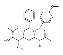 (3R,4S,6R,7R,8R)-6-(benzyloxy)-8-hydroxy-7-methoxy-4-((4-methoxybenzyl)oxy)-3,9-dimethyldecan-2-one结构式