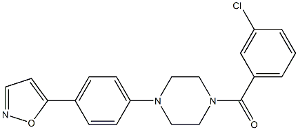 (3-chlorophenyl)(4-(4-(isoxazol-5-yl)phenyl)piperazin-1-yl)methanone Structure