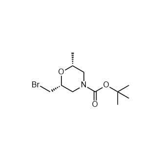 Tert-butyl (2R,6R)-2-(bromomethyl)-6-methylmorpholine-4-carboxylate Structure