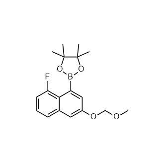 2-(8-氟-3-(甲氧基甲氧基)萘-1-基)-4,4,5,5-四甲基-1,3,2-二氧硼杂环戊烷结构式