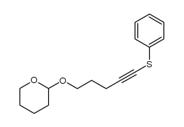 O-(2'-tetrahydropyranyl)-5-phenylthiopent-4-ynol结构式