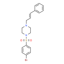 1-(4-bromophenyl)sulfonyl-4-[(E)-3-phenylprop-2-enyl]piperazine structure