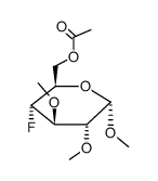 Glucopyranoside, methyl 4-deoxy-4-fluoro-2,3-di-O-methyl-, acetate, al pha-D-结构式