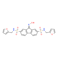 9-HYDROXYIMINO-9H-FLUORENE-2,7-DISULFONIC ACID BIS-((FURAN-2-YLMETHYL)-AMIDE) Structure