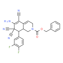 benzyl 6-amino-5,7,7-tricyano-8-(3,4-difluorophenyl)-3,7,8,8a-tetrahydroisoquinoline-2(1H)-carboxylate picture