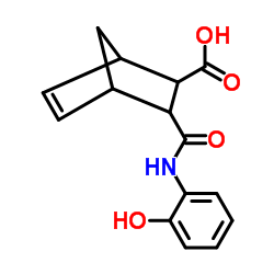 3-(2-HYDROXY-PHENYLCARBAMOYL)-BICYCLO[2.2.1]HEPT-5-ENE-2-CARBOXYLIC ACID structure