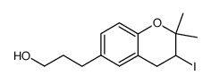 6-(3-hydroxypropyl)-3,4-dihydro-2,2-dimethyl-3-iodo-2H-1-benzopyran结构式