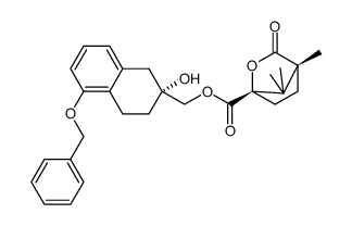 (-)-(1S,4R)-camphanic acid [((2R)-5-benzyloxy-2-hydroxy-1,2,3,4-tetrahydronaphth-2-yl)methyl]ester结构式