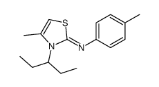 4-methyl-N-(4-methylphenyl)-3-pentan-3-yl-1,3-thiazol-2-imine结构式