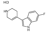 6-fluoro-3-(1,2,3,6-tetrahydropyridin-4-yl)-1H-indole,hydrochloride结构式